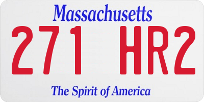 MA license plate 271HR2