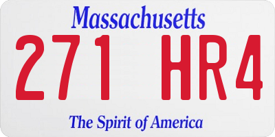MA license plate 271HR4
