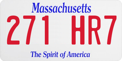 MA license plate 271HR7