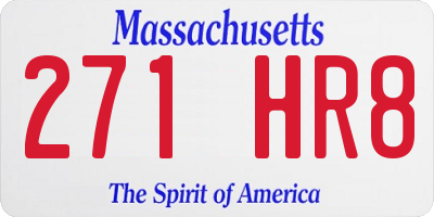 MA license plate 271HR8
