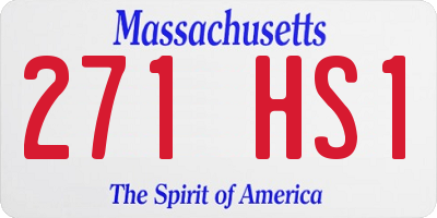 MA license plate 271HS1