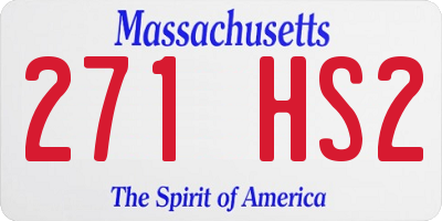 MA license plate 271HS2