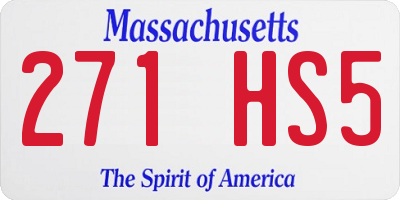 MA license plate 271HS5