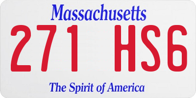MA license plate 271HS6