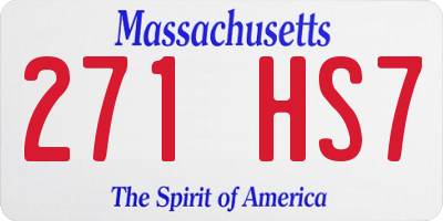 MA license plate 271HS7