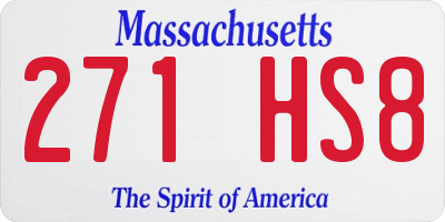 MA license plate 271HS8