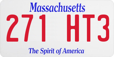 MA license plate 271HT3