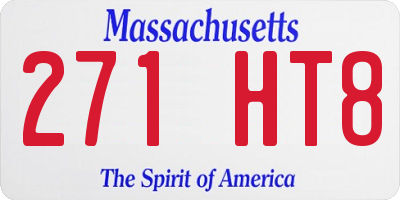 MA license plate 271HT8
