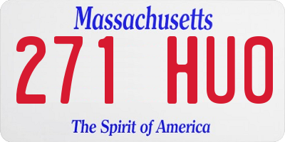 MA license plate 271HU0