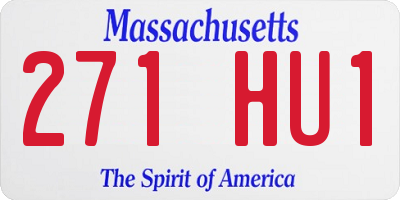 MA license plate 271HU1