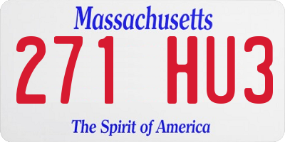 MA license plate 271HU3