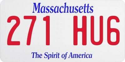 MA license plate 271HU6