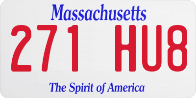 MA license plate 271HU8