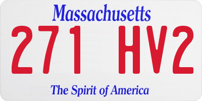 MA license plate 271HV2