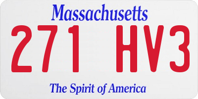 MA license plate 271HV3