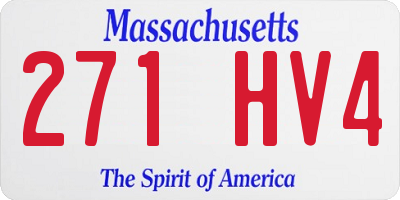 MA license plate 271HV4