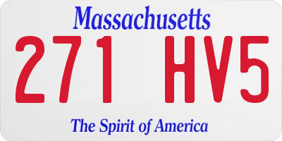 MA license plate 271HV5