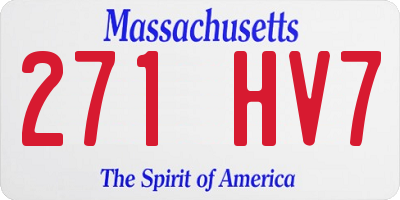 MA license plate 271HV7