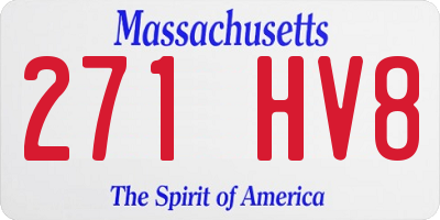 MA license plate 271HV8
