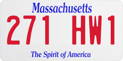 MA license plate 271HW1