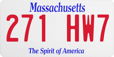 MA license plate 271HW7