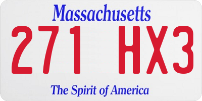 MA license plate 271HX3
