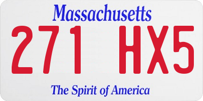 MA license plate 271HX5