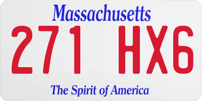 MA license plate 271HX6