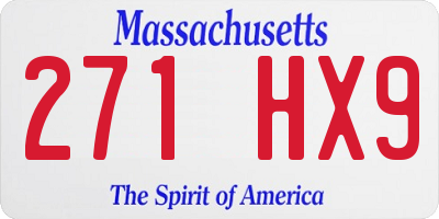 MA license plate 271HX9