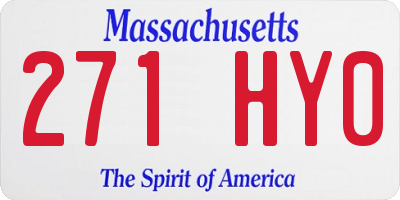 MA license plate 271HY0