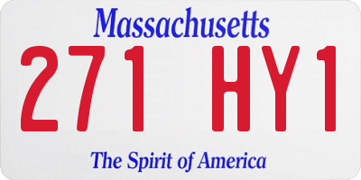 MA license plate 271HY1