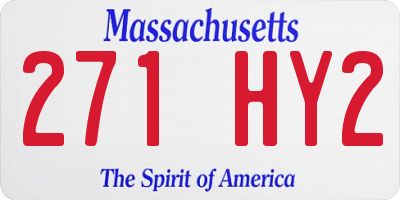 MA license plate 271HY2