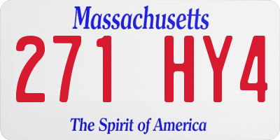 MA license plate 271HY4