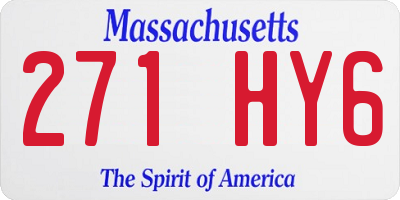 MA license plate 271HY6