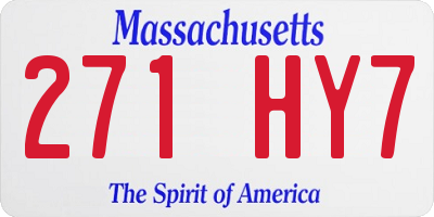 MA license plate 271HY7