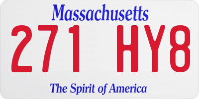 MA license plate 271HY8