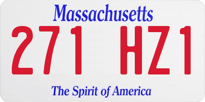 MA license plate 271HZ1