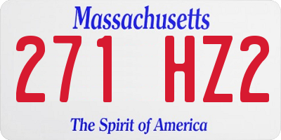 MA license plate 271HZ2
