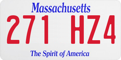 MA license plate 271HZ4