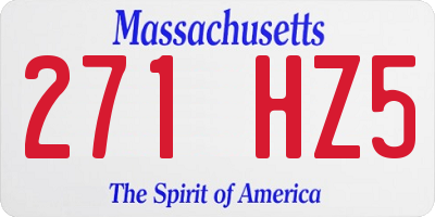 MA license plate 271HZ5