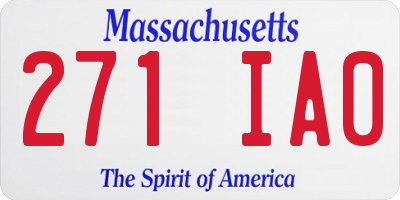 MA license plate 271IA0