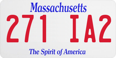 MA license plate 271IA2