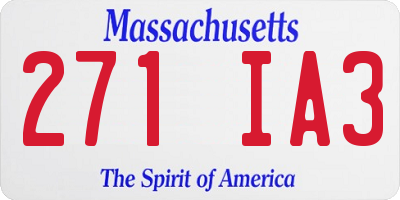 MA license plate 271IA3