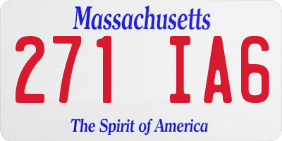 MA license plate 271IA6