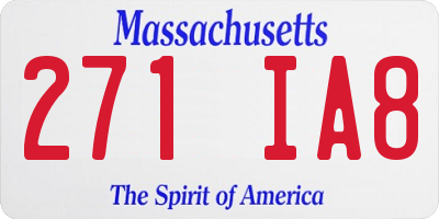 MA license plate 271IA8
