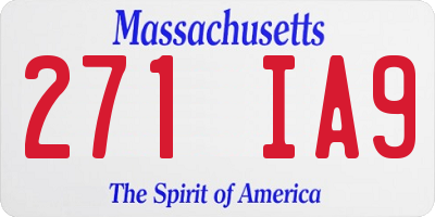 MA license plate 271IA9