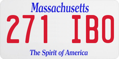 MA license plate 271IB0