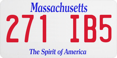 MA license plate 271IB5