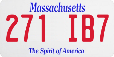 MA license plate 271IB7