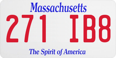 MA license plate 271IB8